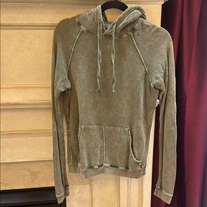 FREECITY sunwashed green Hooded Sweatshirt sz0/ XS